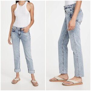 Rag & bone Dre Jeans Low Rise Slim Boyfriend Frayed Hem Light Wash Denim 31